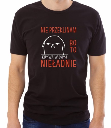 Czarna męska koszulka nie przeklinam