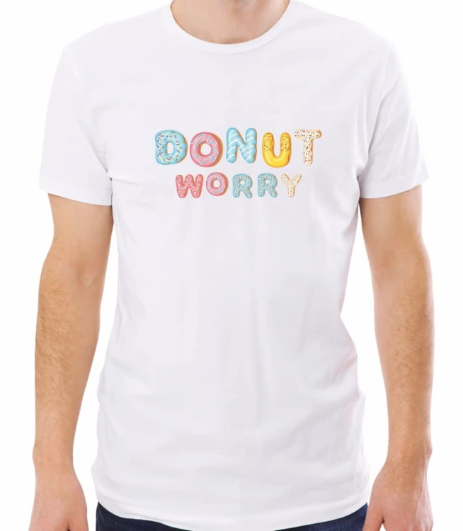 Biała męska koszulka donut worry
