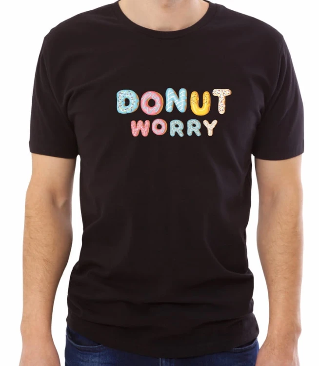 Biała męska koszulka donut worry