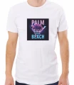 Biała koszulka męska palm beach
