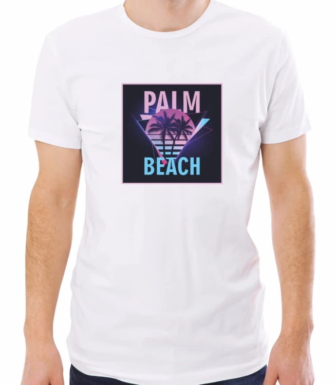 Biała koszulka męska palm beach