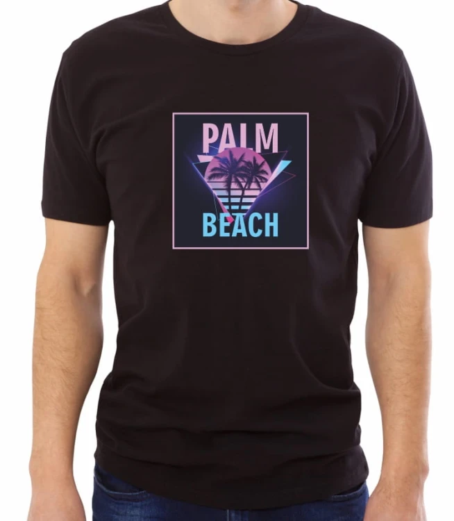 Czarna koszulka męska palm beach