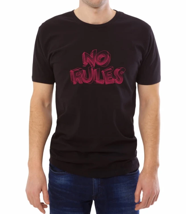 Czarna męska koszulka no rules