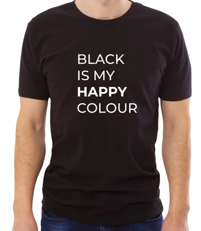 Czarna męska koszulka black is my happy colour