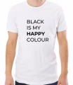 Biała męska koszulka black is my happy colour