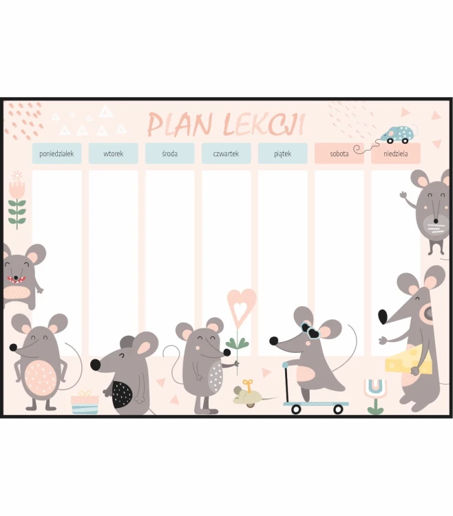 Plan lekcji urocze myszki