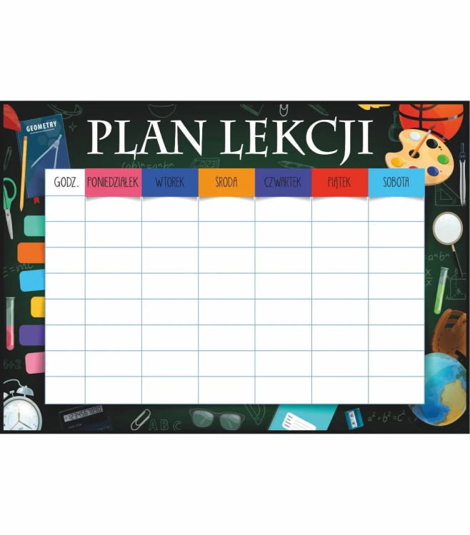 Plan lekcji przybory szkolne 01