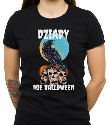 Czarna damska koszulka dziady nie Halloween