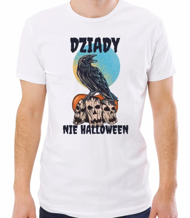 Biała męska koszulka dziady nie Halloween