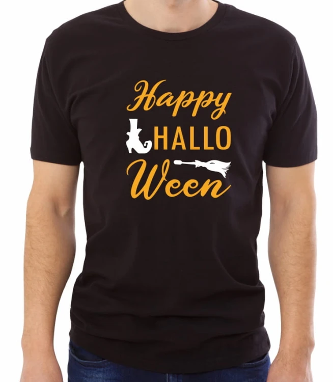 Czarna męska koszulka happy halloween 01