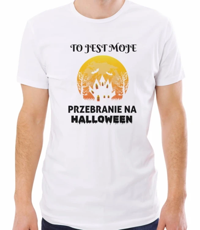 Biała męska koszulka przebranie na Halloween