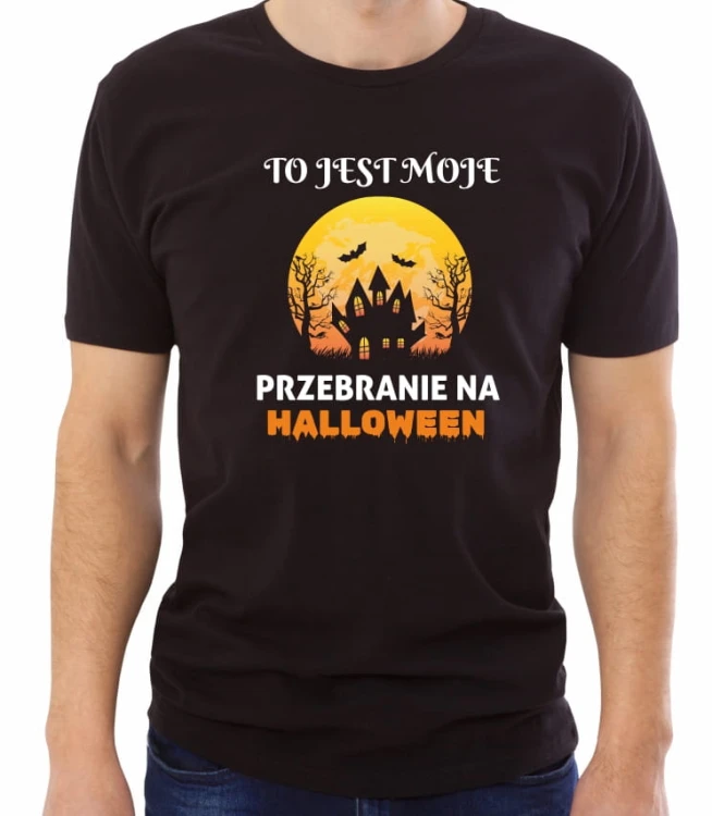 Czarna męska koszulka przebranie na Halloween