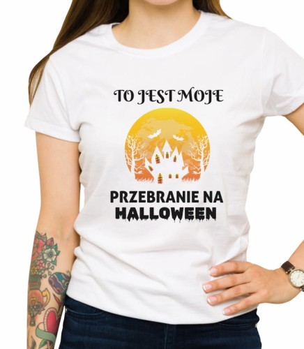 Biała damska koszulka przebranie na Halloween