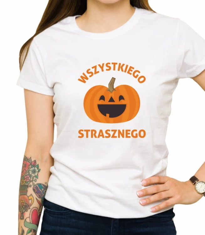 Biała damska koszulka wszystkiego strasznego