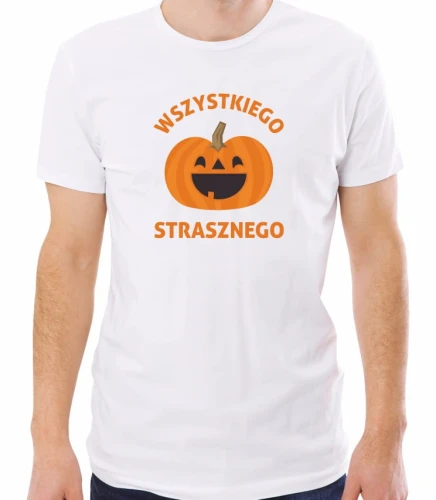 Biała męska koszulka wszystkiego strasznego