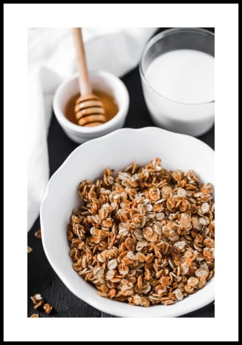 Plakat domowa granola z biały marginesem