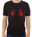 Czarna męska koszulka blood hand