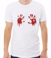 Biała męska koszulka blood hand