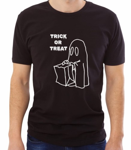 Czarna męska koszulka treat or trick