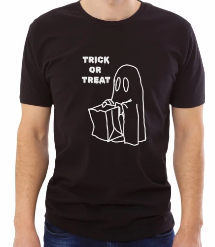Czarna męska koszulka treat or trick