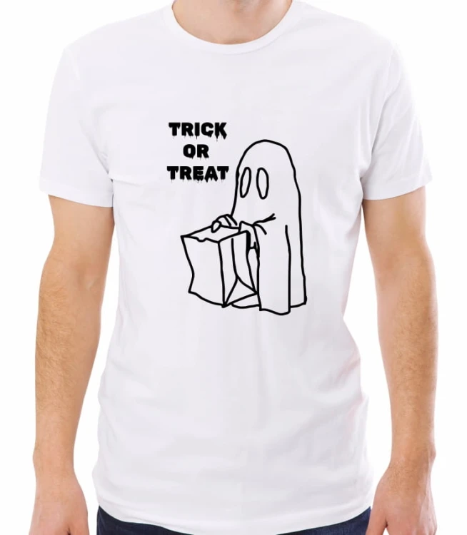 Biała męska koszulka treat or trick