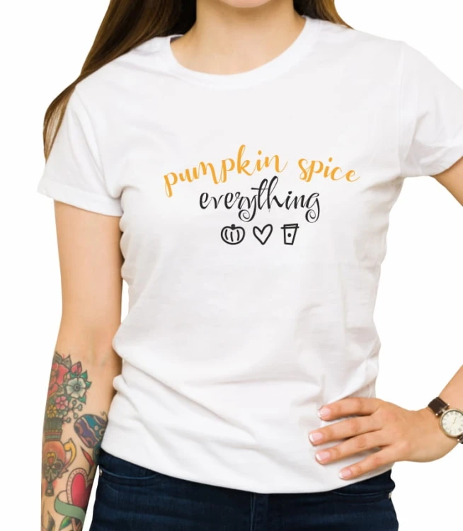 Biała damska koszulka pumpkin spice everything