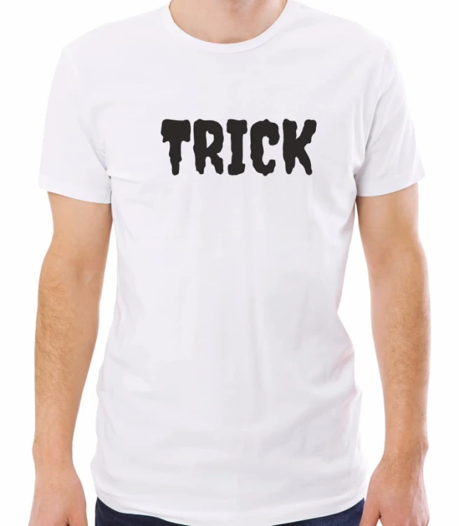 Biała męska koszulka trick