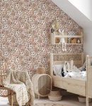 Tapeta flowers on beige