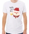 Biała męska koszulka santa loves beer