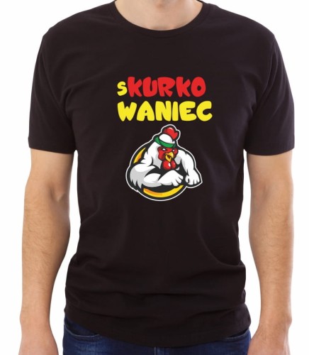 Czarna męska koszulka skurkowaniec