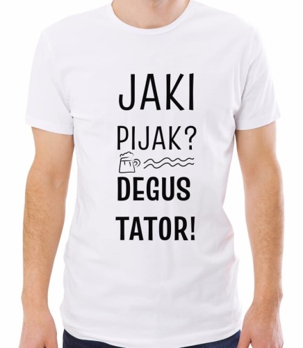 Biała koszulka męska jaki pijak degustator