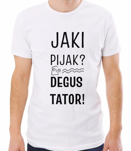 Biała koszulka męska jaki pijak degustator