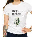 Biała damska koszulka think positive