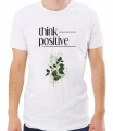 Biała męska koszulka think positive