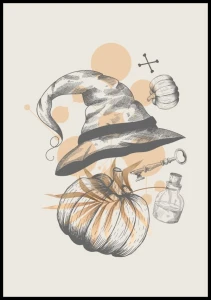 Plakat halloween kapelusz