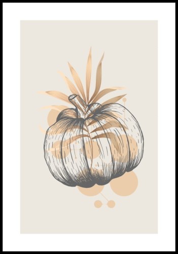 Plakat halloween dynia z białym marginesem