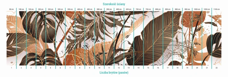 Fototapeta liście palmowe na marmurze - podział na bryty