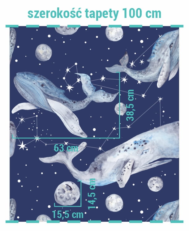 Wielkość wzoru na tapecie star whales