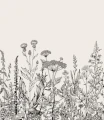 Tapeta botaniczna łąka w beżu