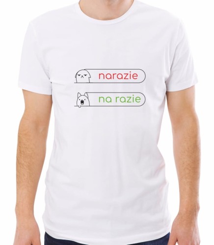 Biała męska koszulka narazie na razie