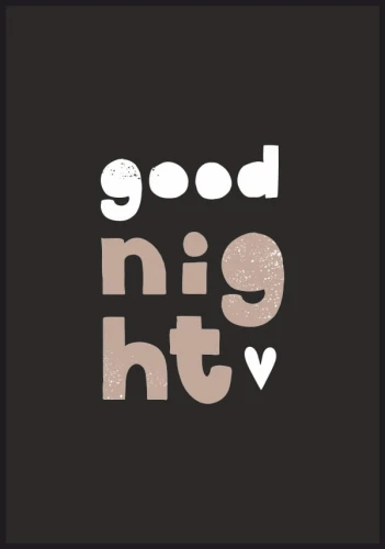 Ciemny plakat na ścianę z napisem "good night". Grafikę, która ukoi do snu, warto mieć w sypialni