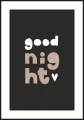 Plakat good night z białym marginesem dookoła