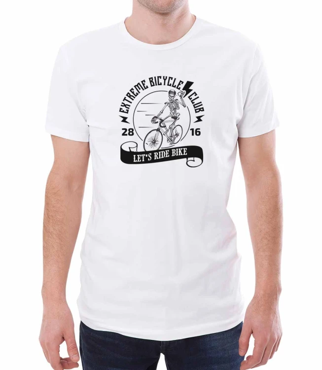 Biała koszulka męska extreme bicycle club
