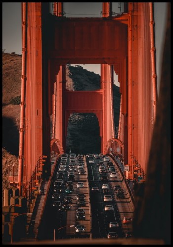 Plakat - fotografia amerykańskiego mostu Golden Gate, który łączy San Francisco z hrabstwem Marin