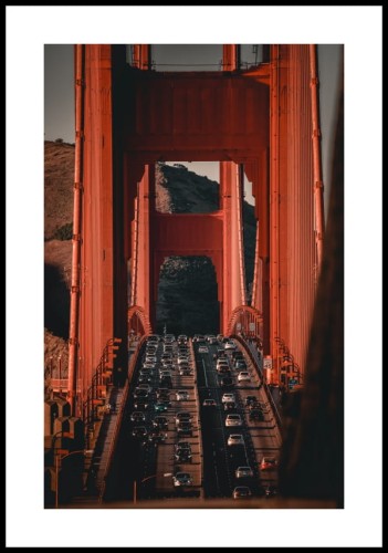 Plakat most Golden Gate z białym marginesem dookoła