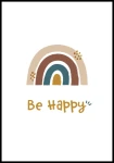 Plakat be happy tęcza