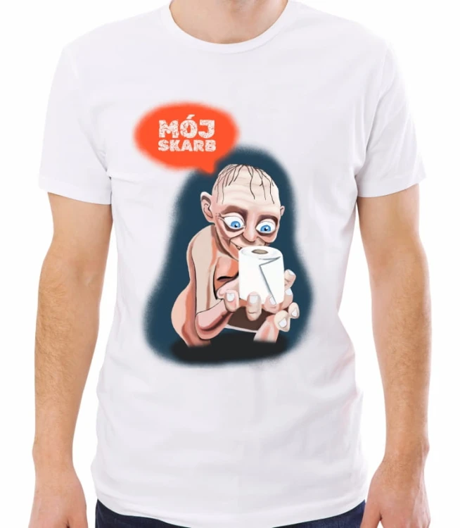 Biała męska koszulka mój skarb
