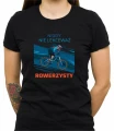 Czarna damska koszulka nie lekceważ rowerzysty