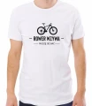 Męska biała koszulka rower wzywa