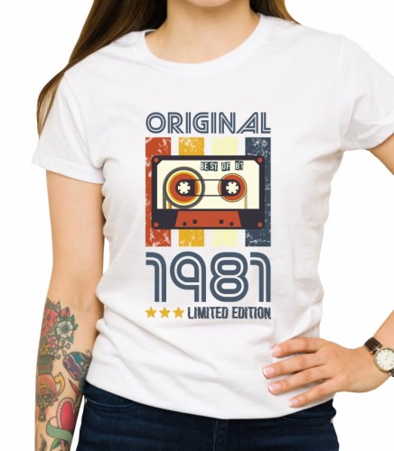 Biała damska koszulka na urodziny limited edition